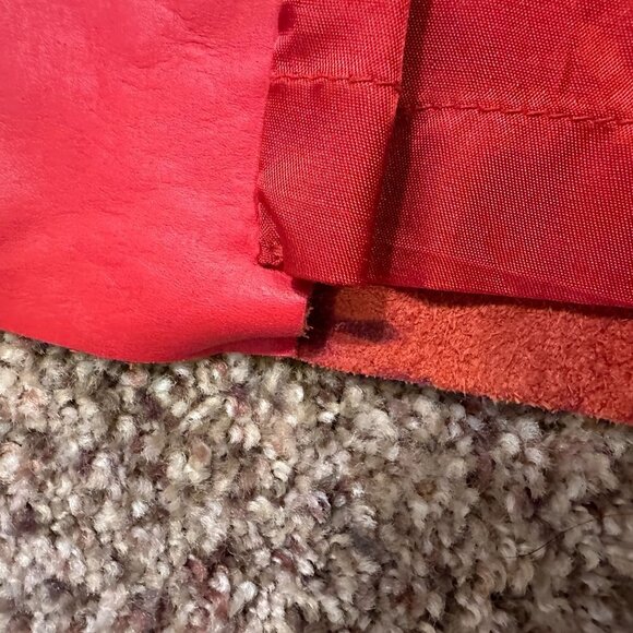 Vintage Kenneth Cole 100% Genuine Leather Red Pencil Skirt Women's Size 10 - Picture 7 of 12